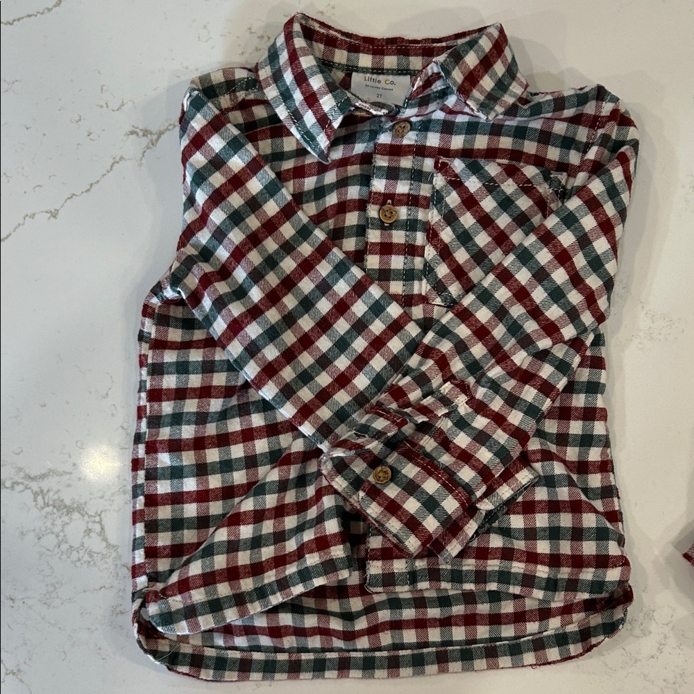 Brother & Sister matching Plaid outfit - Red, Green, and White
